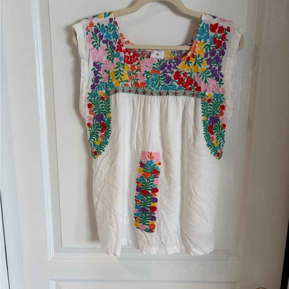 J Marie Colorful Embroidered Floral Top - Picture 2 of 8
